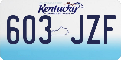 KY license plate 603JZF