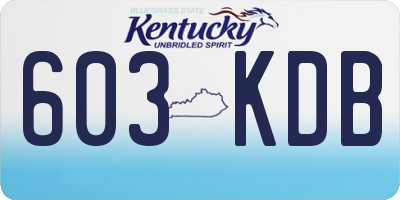 KY license plate 603KDB