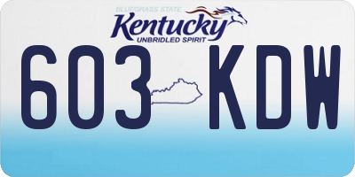 KY license plate 603KDW