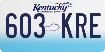 KY license plate 603KRE