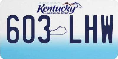 KY license plate 603LHW