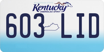 KY license plate 603LID