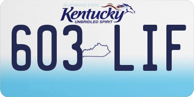 KY license plate 603LIF