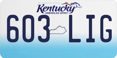 KY license plate 603LIG