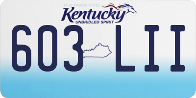 KY license plate 603LII