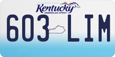 KY license plate 603LIM
