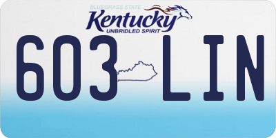 KY license plate 603LIN