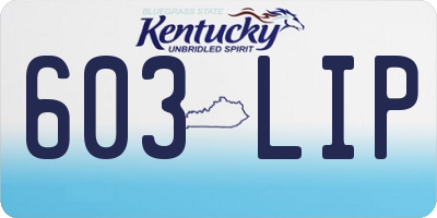 KY license plate 603LIP