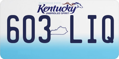 KY license plate 603LIQ
