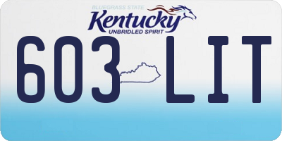 KY license plate 603LIT