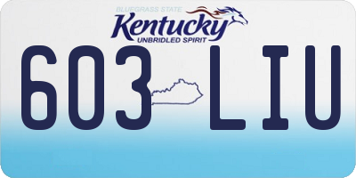 KY license plate 603LIU