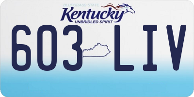 KY license plate 603LIV