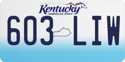 KY license plate 603LIW