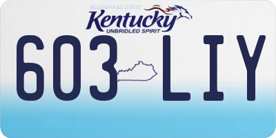 KY license plate 603LIY