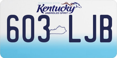 KY license plate 603LJB