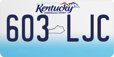 KY license plate 603LJC