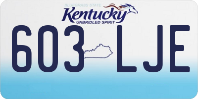KY license plate 603LJE