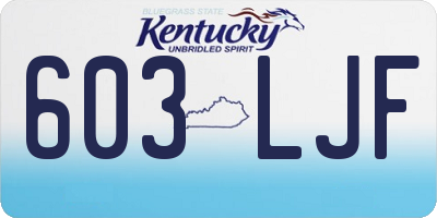 KY license plate 603LJF