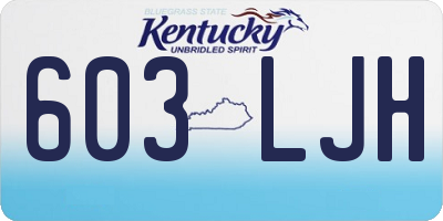KY license plate 603LJH