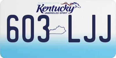 KY license plate 603LJJ