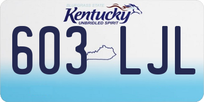 KY license plate 603LJL