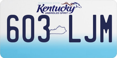KY license plate 603LJM