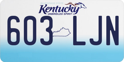 KY license plate 603LJN