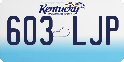 KY license plate 603LJP