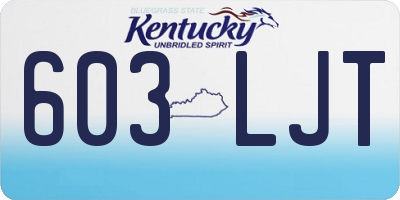 KY license plate 603LJT
