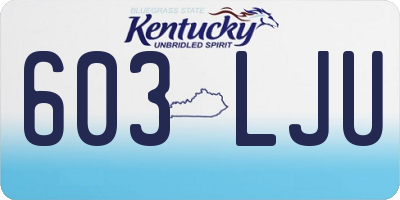 KY license plate 603LJU