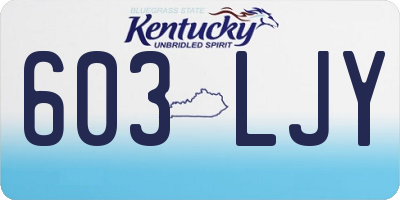KY license plate 603LJY