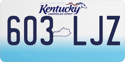 KY license plate 603LJZ