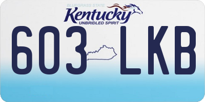 KY license plate 603LKB