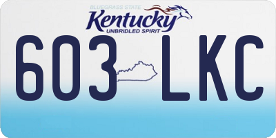 KY license plate 603LKC