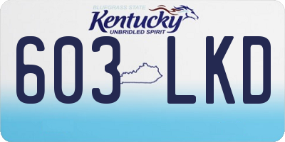 KY license plate 603LKD