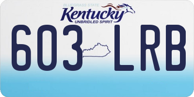 KY license plate 603LRB