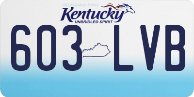 KY license plate 603LVB