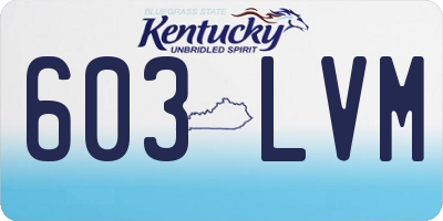 KY license plate 603LVM