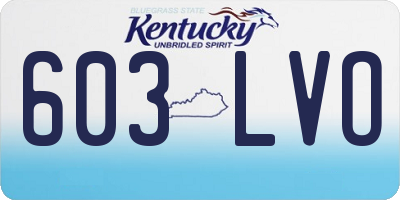 KY license plate 603LVO