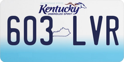 KY license plate 603LVR