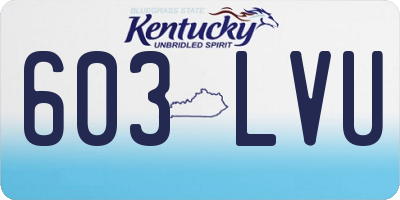 KY license plate 603LVU