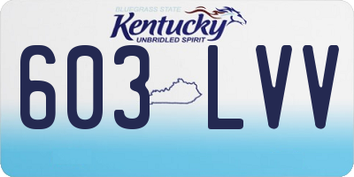 KY license plate 603LVV
