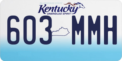 KY license plate 603MMH