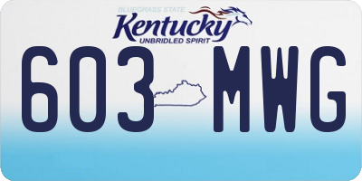KY license plate 603MWG