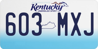 KY license plate 603MXJ