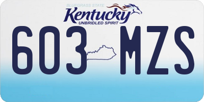 KY license plate 603MZS