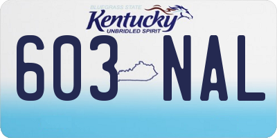 KY license plate 603NAL