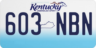 KY license plate 603NBN