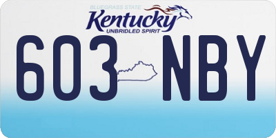 KY license plate 603NBY