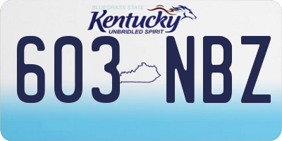 KY license plate 603NBZ